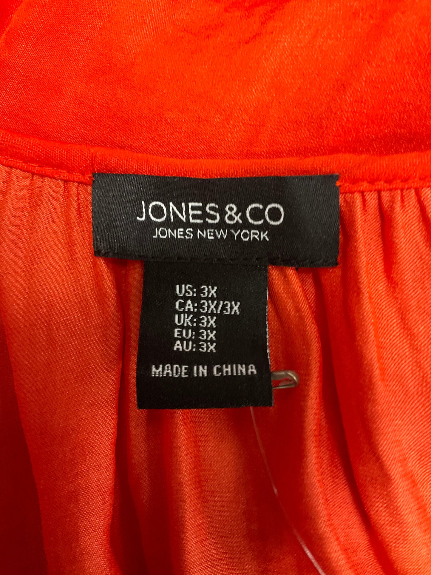 Orange Top Long Sleeve Jones And Co, Size 3x