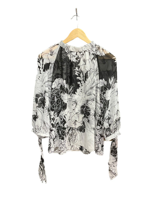 Floral Print Top Long Sleeve White House Black Market, Size L