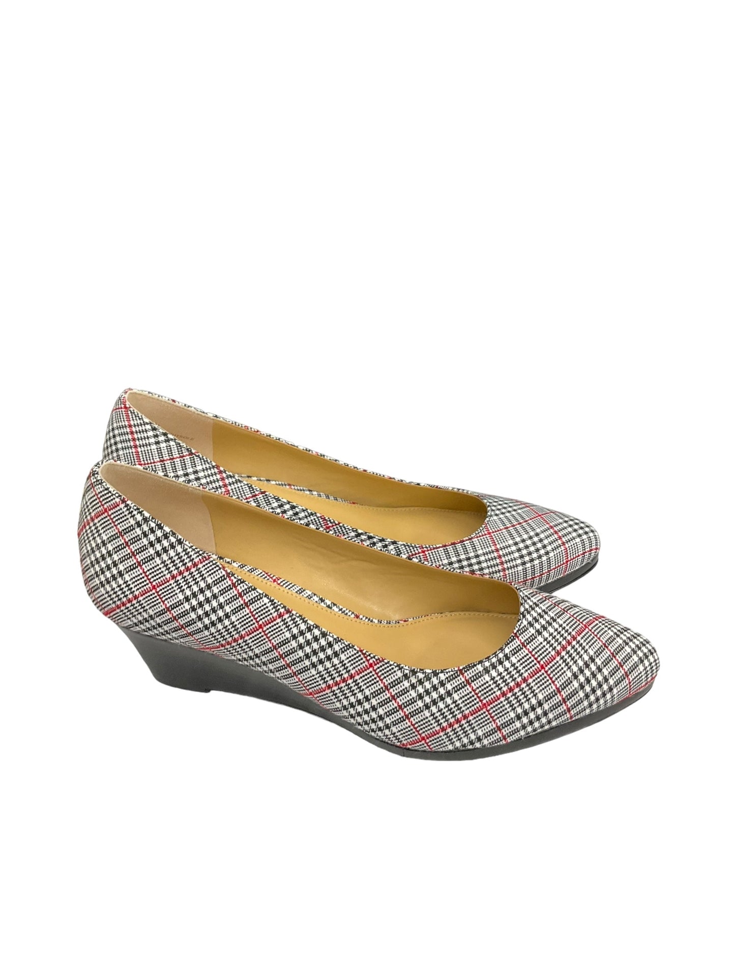 Plaid Pattern Shoes Heels Wedge Talbots, Size 8.5
