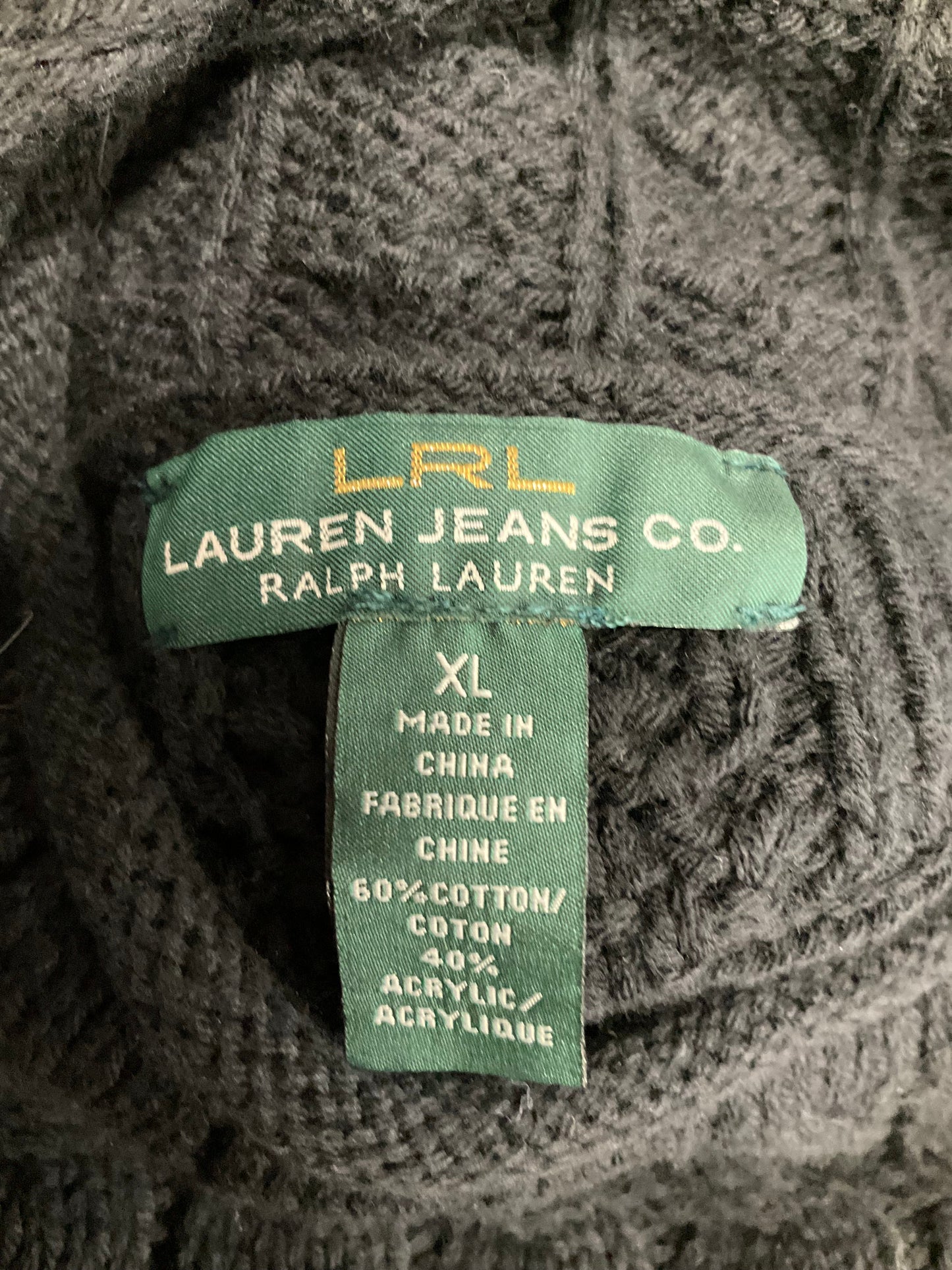 Sweater By Lauren By Ralph Lauren In Black, Size: L