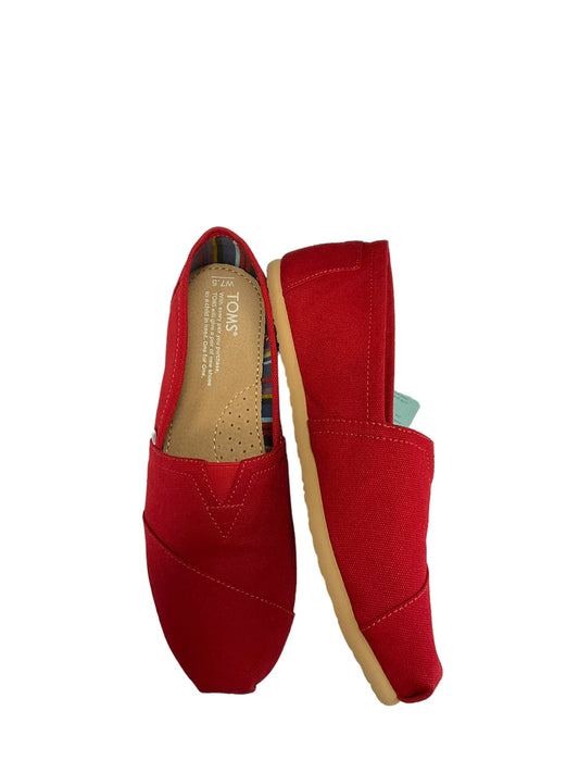 Red Shoes Flats Toms, Size 7.5