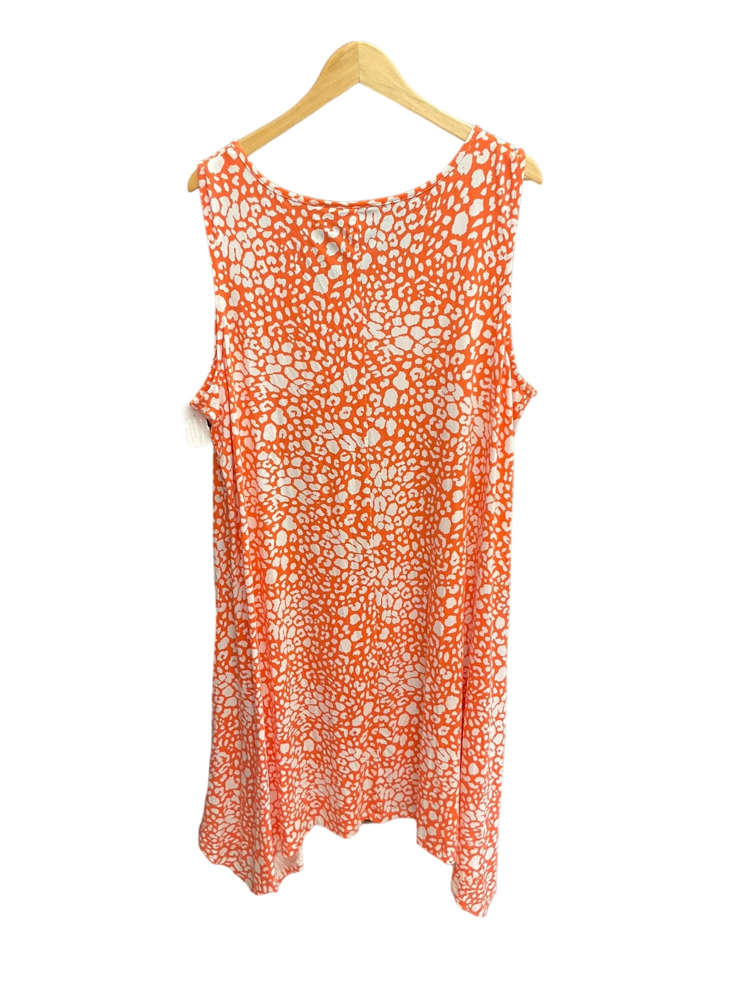 Orange & White Dress Casual Midi Rachel Zoe, Size 3x