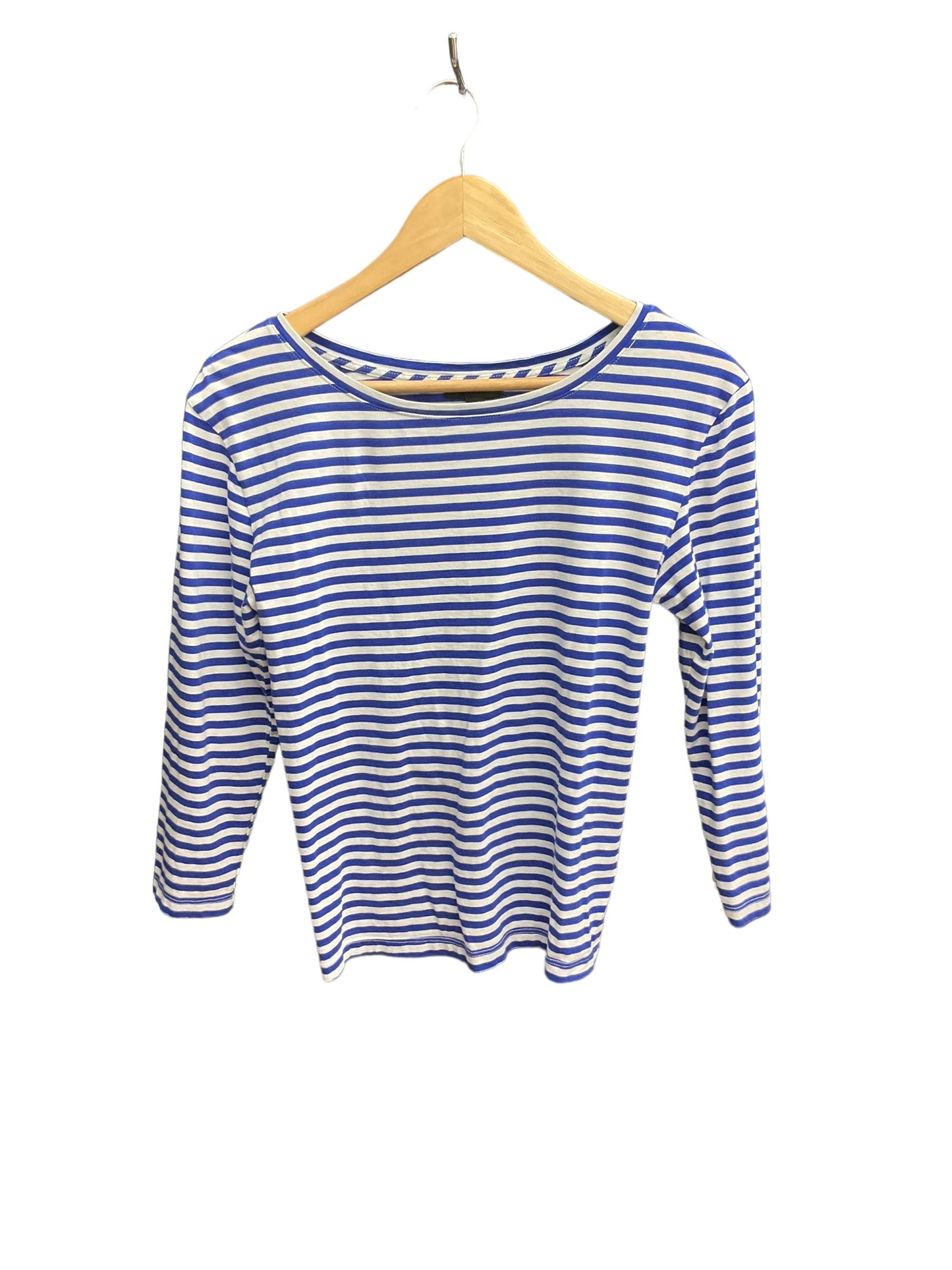 Top Long Sleeve By J. Crew In Blue & White, Size: M