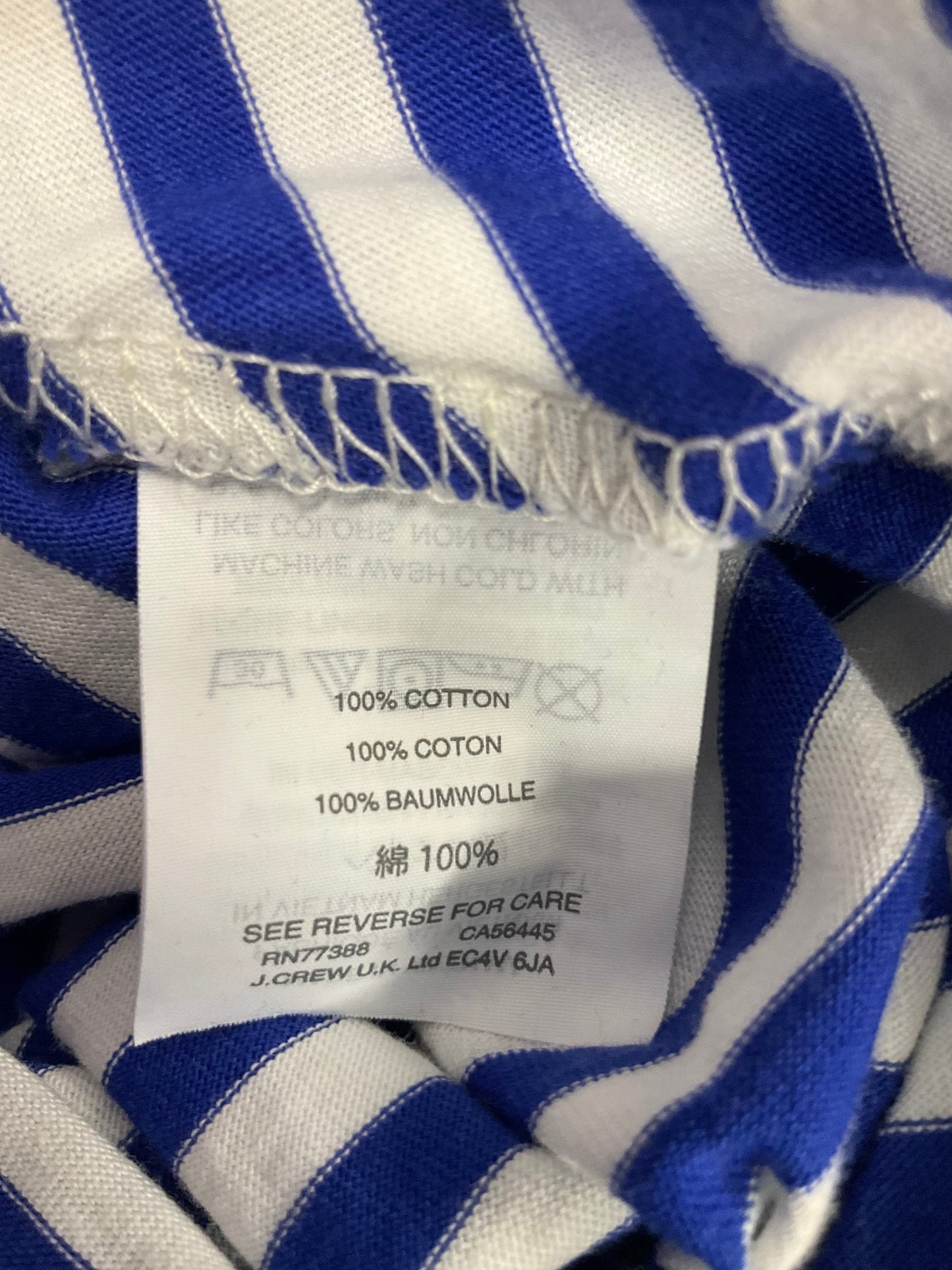 Top Long Sleeve By J. Crew In Blue & White, Size: M