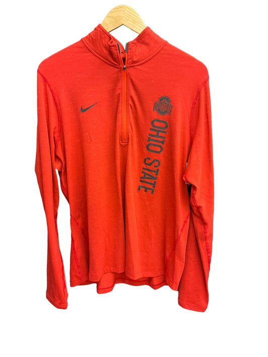 Athletic Top Long Sleeve Collar By Nike Apparel In Red, Size: Xxl