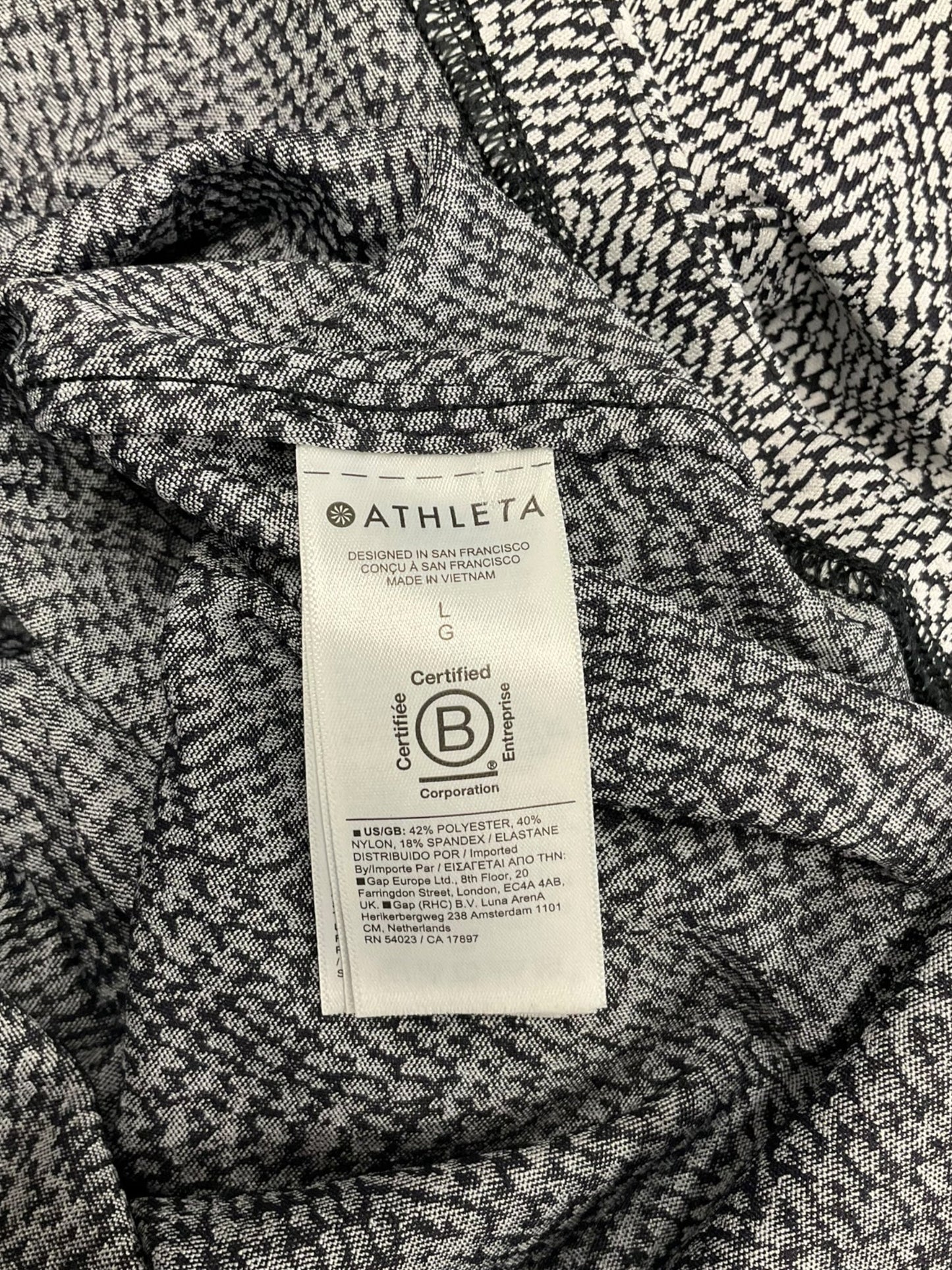 Jacket Shirt By Athleta In Black & White, Size: L