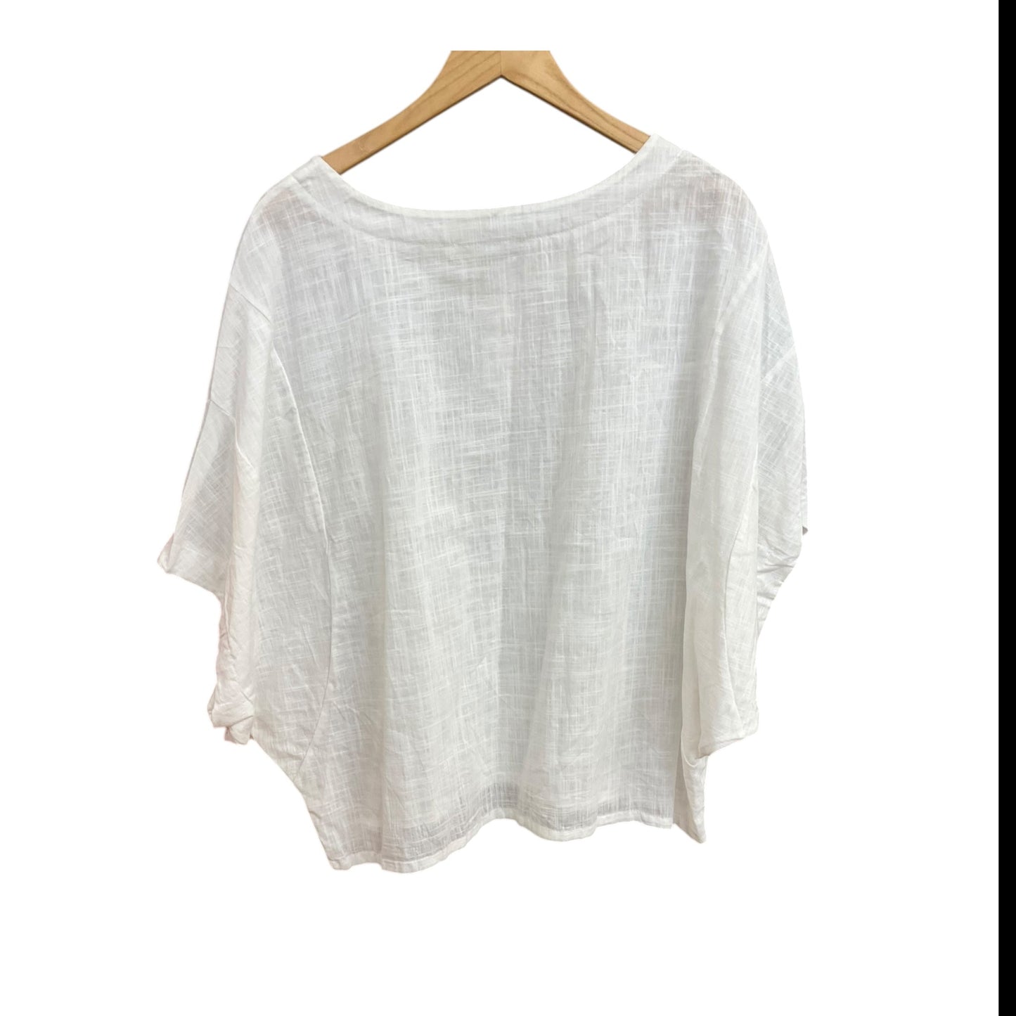 Top Short Sleeve By Zanzea In White, Size: Xl