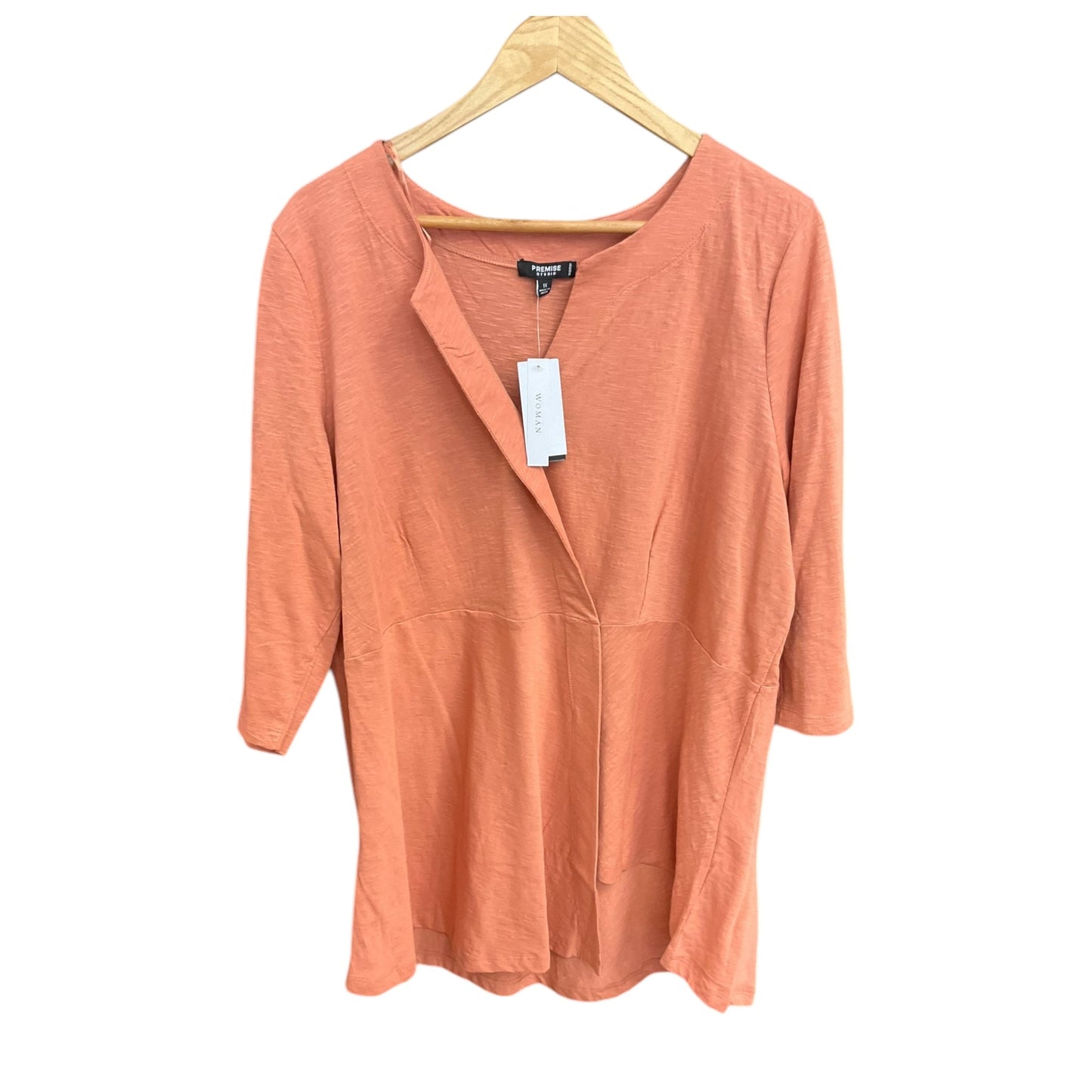 Top 3/4 Sleeve By Premise Studio In Orange, Size: 1x