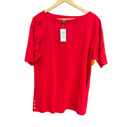 Top Short Sleeve Basic By Karen Scott In Red, Size: Xxl