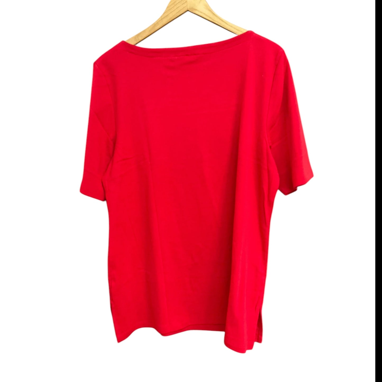 Top Short Sleeve Basic By Karen Scott In Red, Size: Xxl