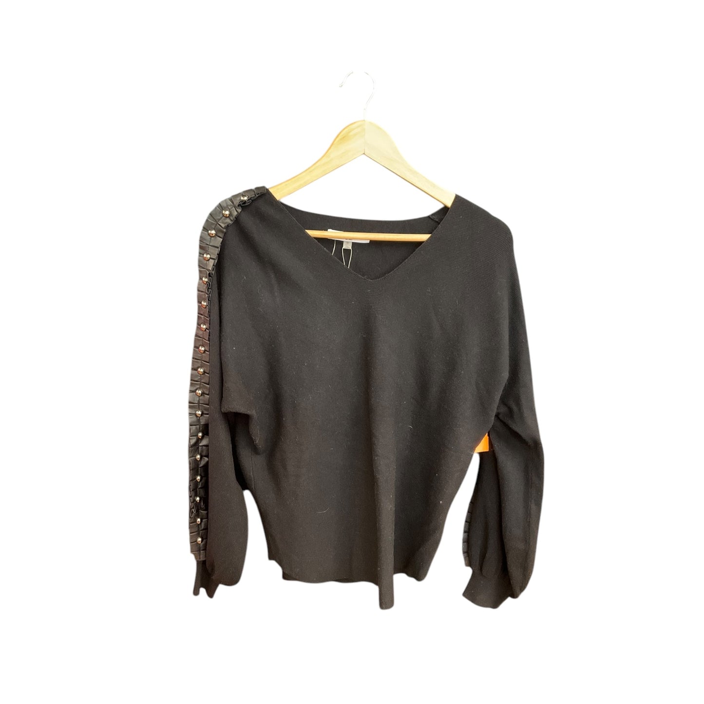 Top Long Sleeve By Sioni In Black, Size: M