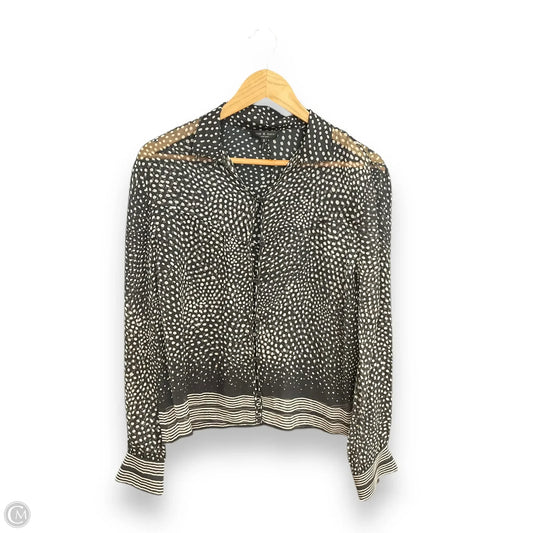 Blouse Long Sleeve By Rag And Bone In Black & Cream, Size: M