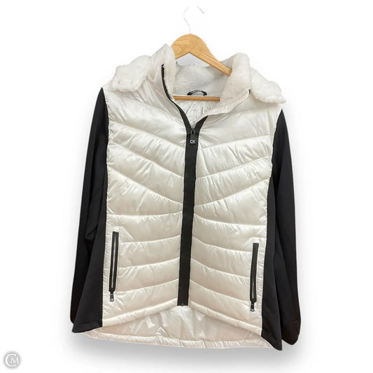 Jacket Puffer & Quilted By Calvin Klein Performance In Black & White, Size: 1x