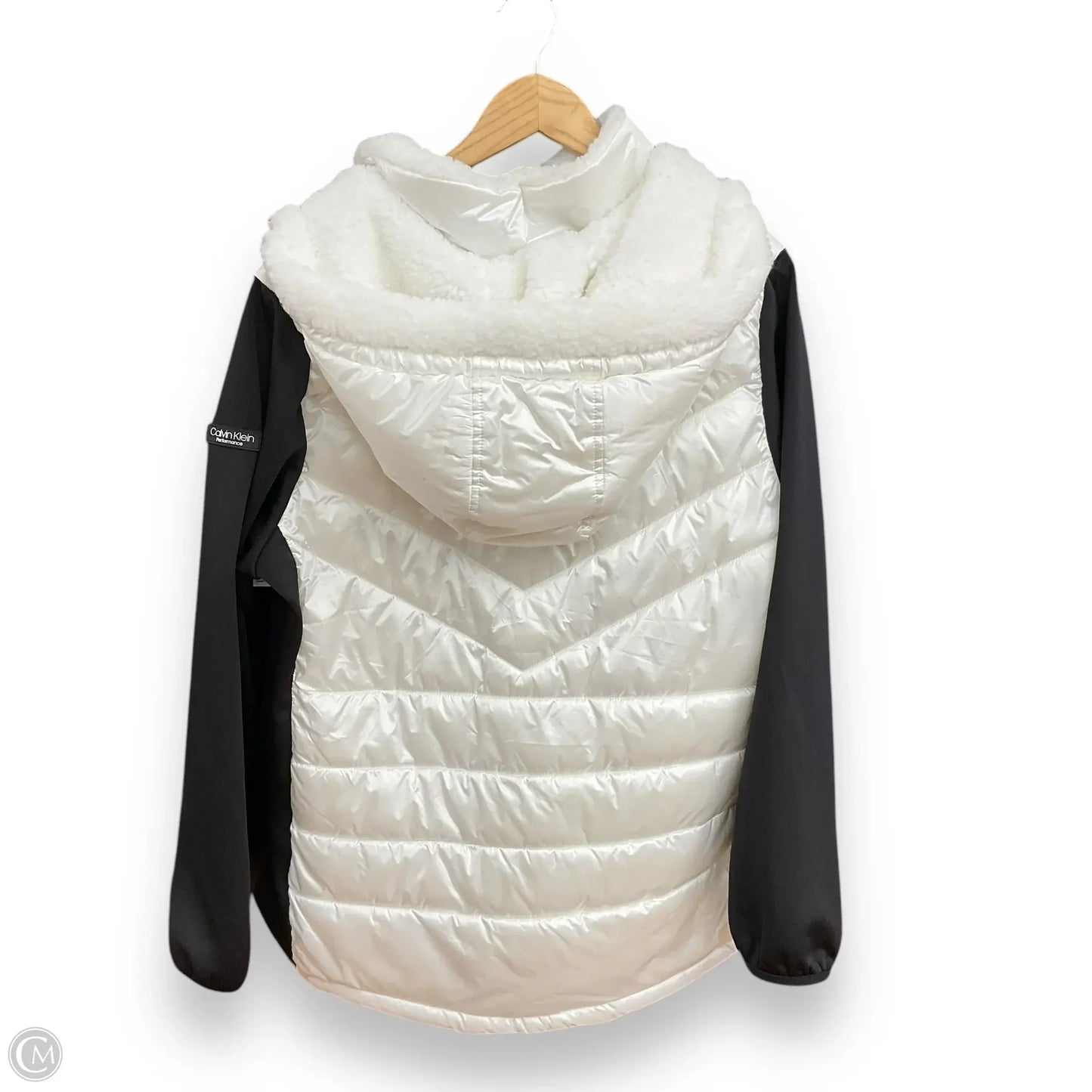 Jacket Puffer & Quilted By Calvin Klein Performance In Black & White, Size: 1x