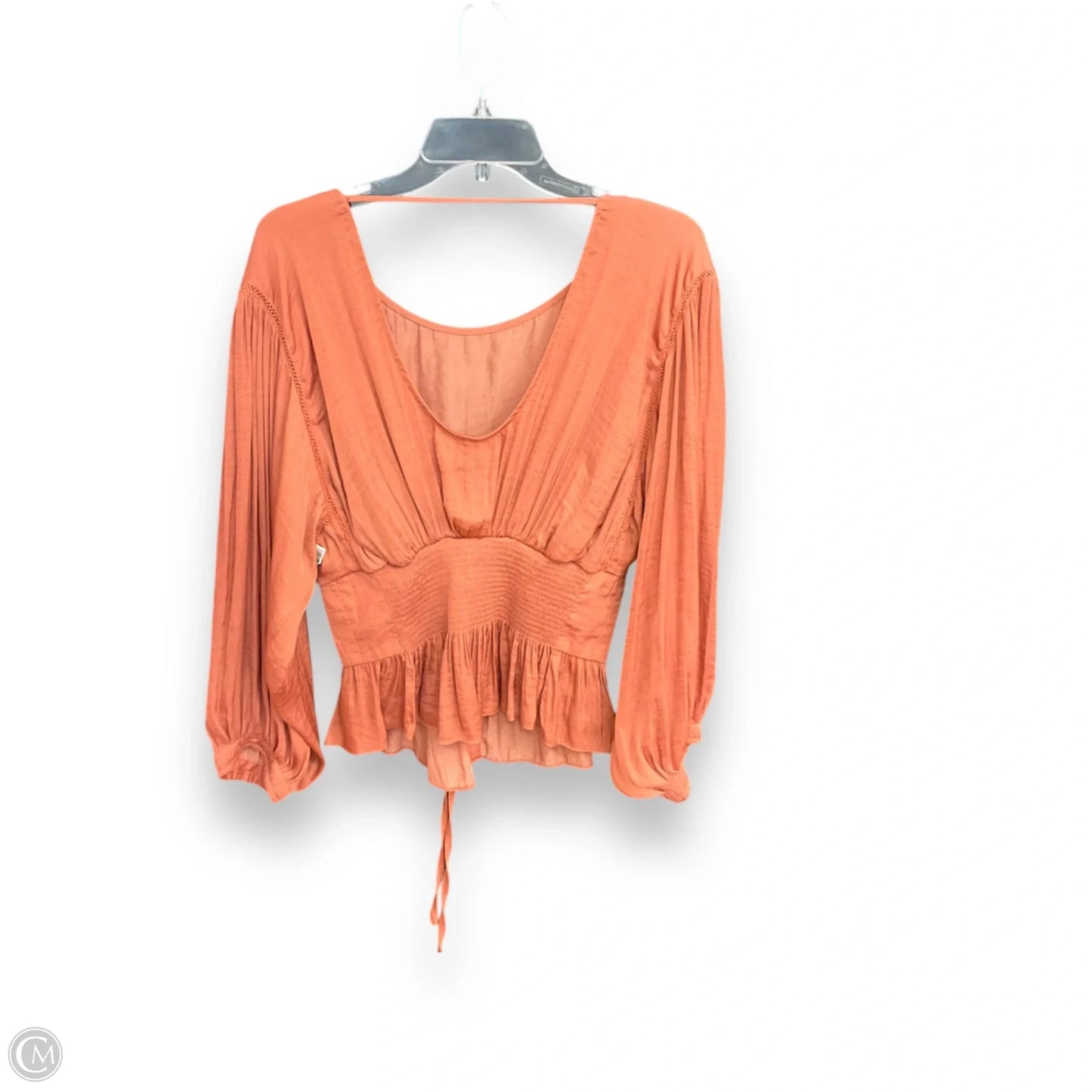 Top Long Sleeve By Free People In Peach, Size: S
