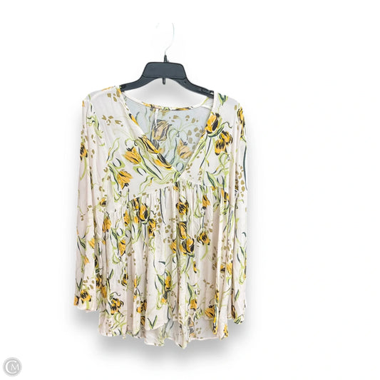 Top Long Sleeve By Free People In Floral Print, Size: M