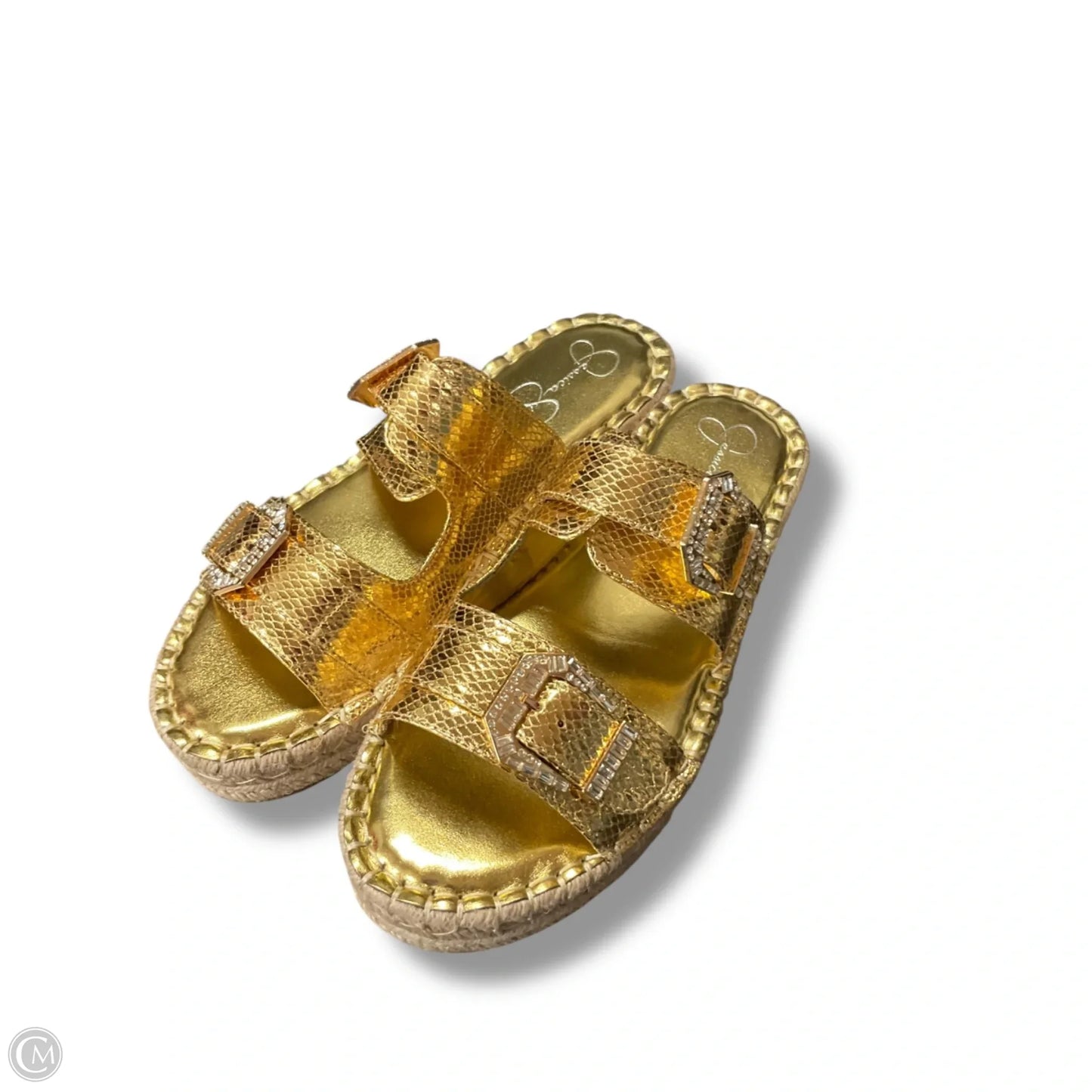 Sandals Heels Platform By Jessica Simpson In Gold, Size: 11