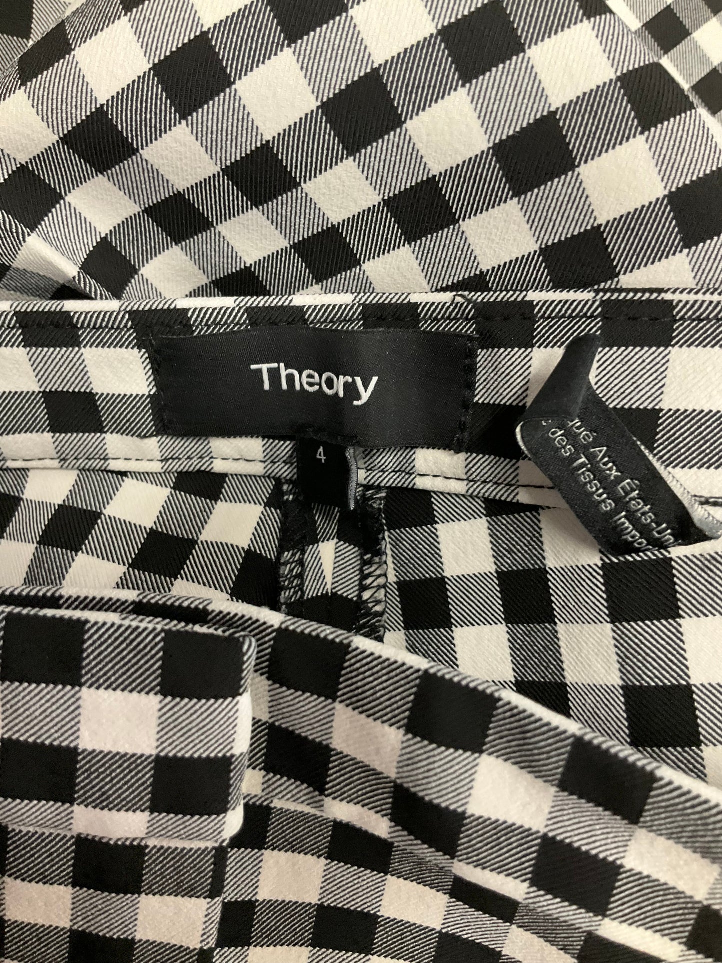 Pants Cropped By Theory In Checkered Pattern, Size: 4