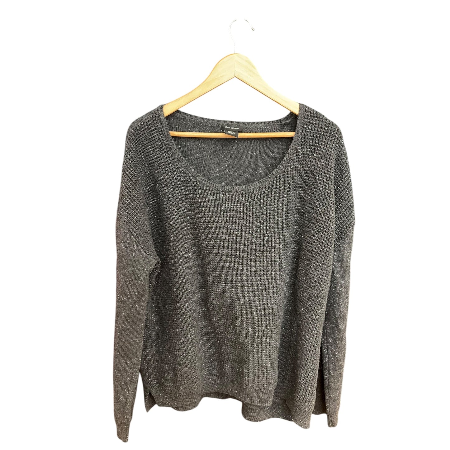 Sweater By Calvin Klein In Grey, Size: Xxl