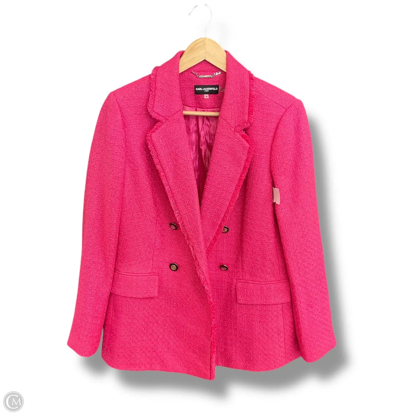 Blazer Designer By Karl Lagerfeld In Pink, Size: M