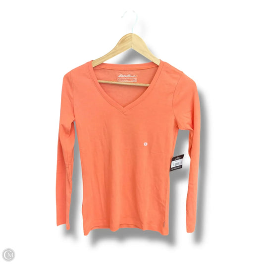 Top Long Sleeve Basic By Eddie Bauer In Orange, Size: S