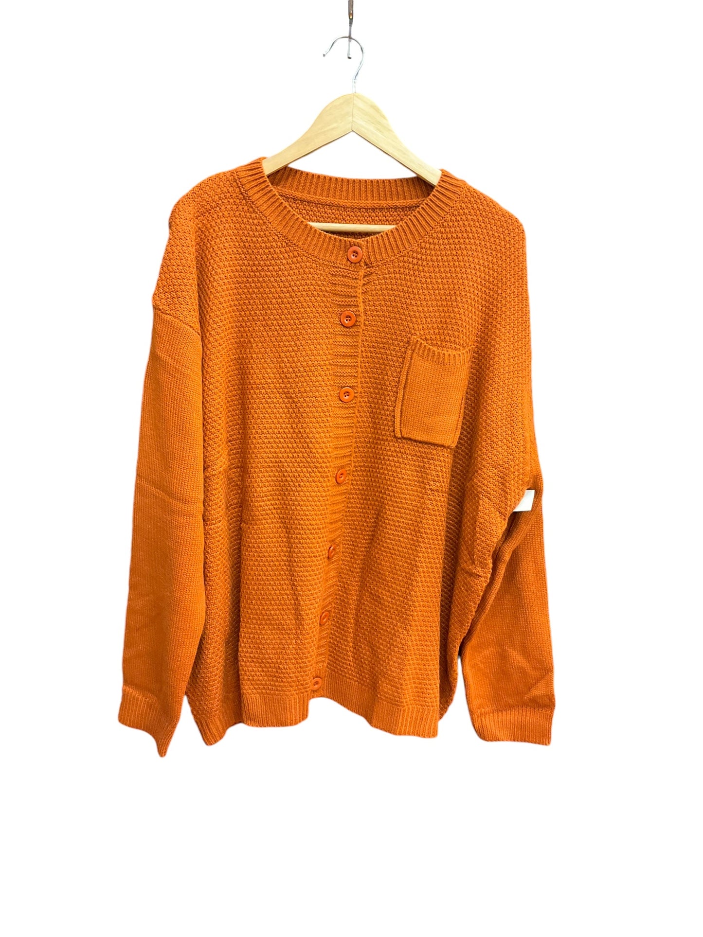 Sweater Cardigan By Clothes Mentor In Orange, Size: 3x