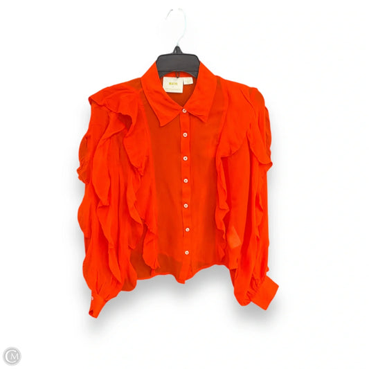 Blouse Long Sleeve By Maeve In Orange, Size: Xs