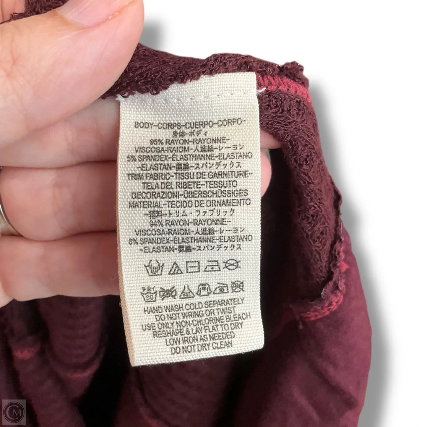 Top Long Sleeve By We The Free In Maroon, Size: M