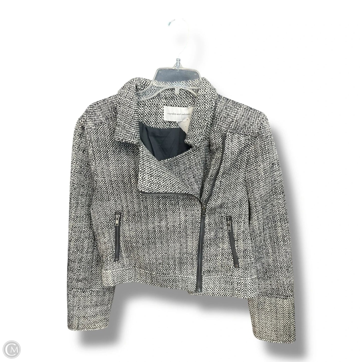 Jacket Moto By Cupcakes And Cashmere In Blue & White, Size: L
