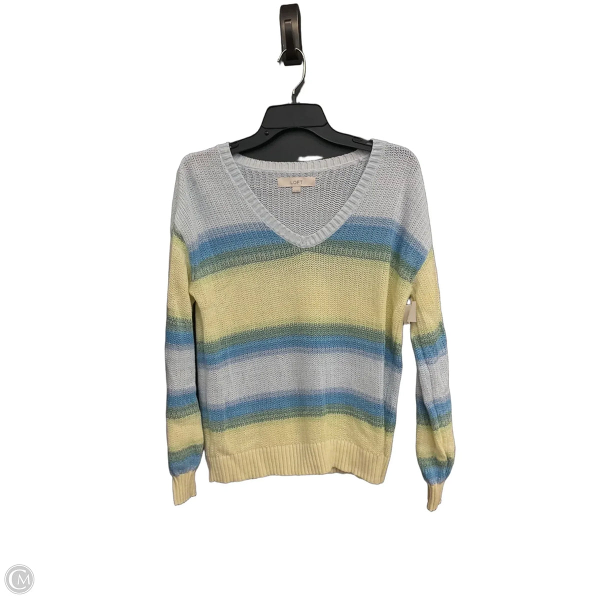 Top Long Sleeve By Loft In Striped Pattern, Size: S