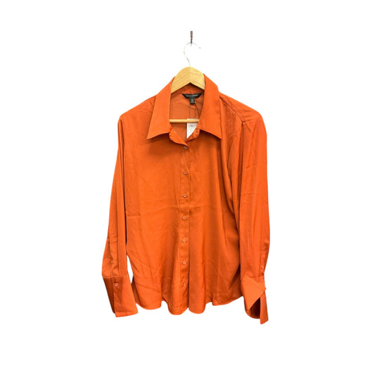 Blouse Long Sleeve By Banana Republic In Orange, Size: Xl