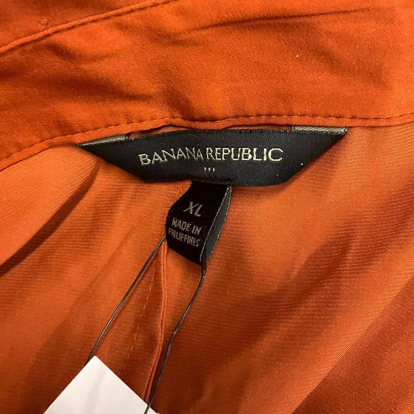 Blouse Long Sleeve By Banana Republic In Orange, Size: Xl