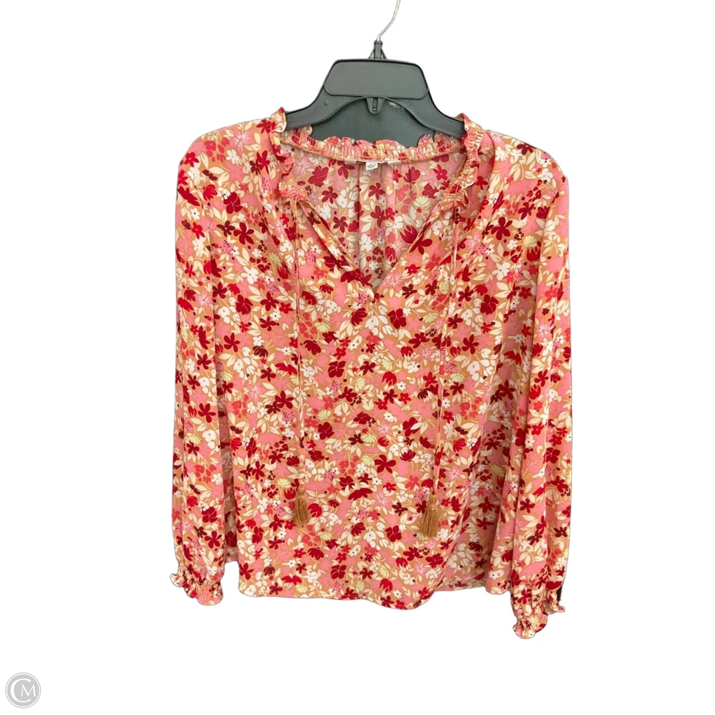 Blouse Long Sleeve By Nanette By Nanette Lepore In Floral Print, Size: L