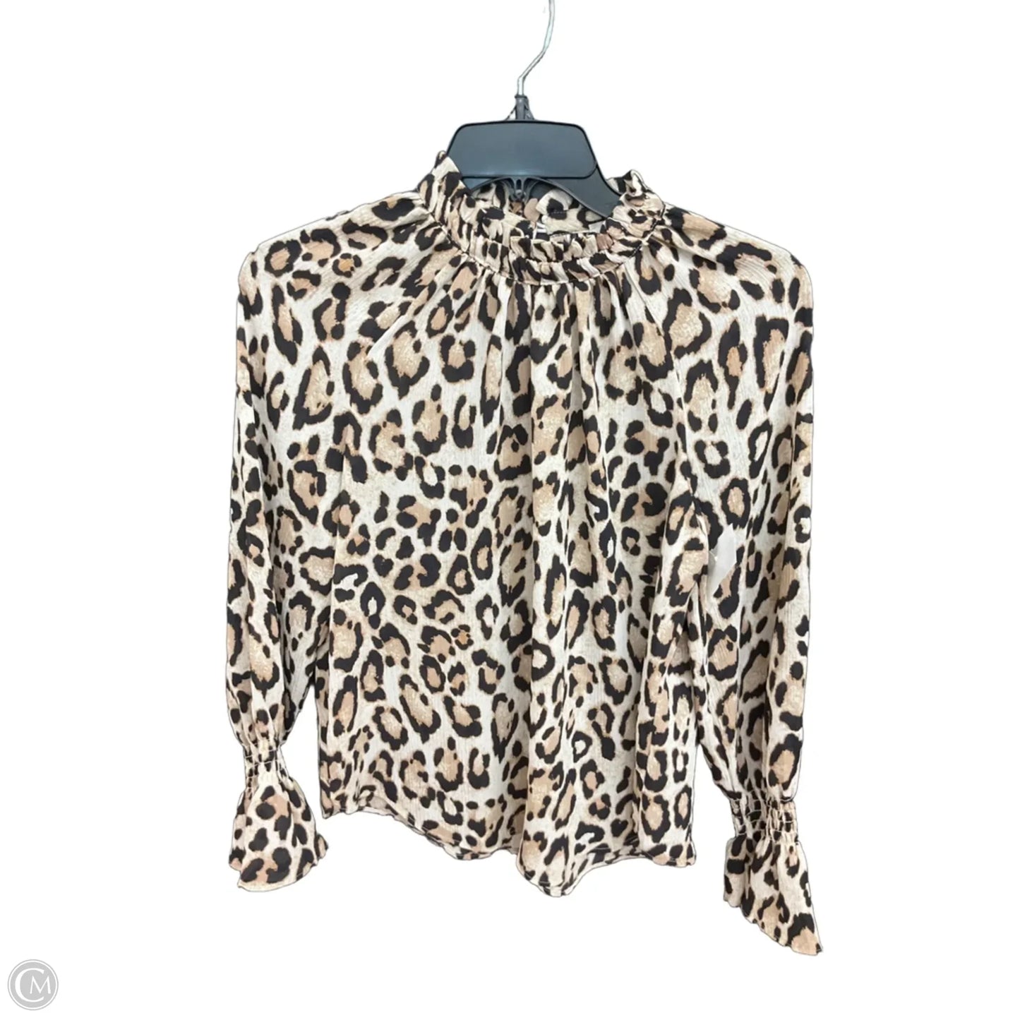 Blouse Long Sleeve By Loft In Animal Print, Size: Xsp