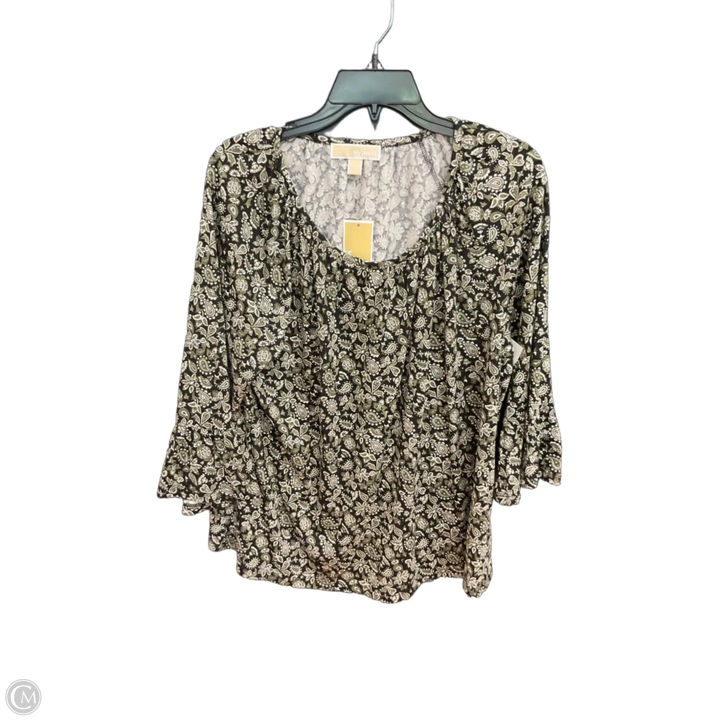 Top 3/4 Sleeve By Michael By Michael Kors In Black, Size: Xl