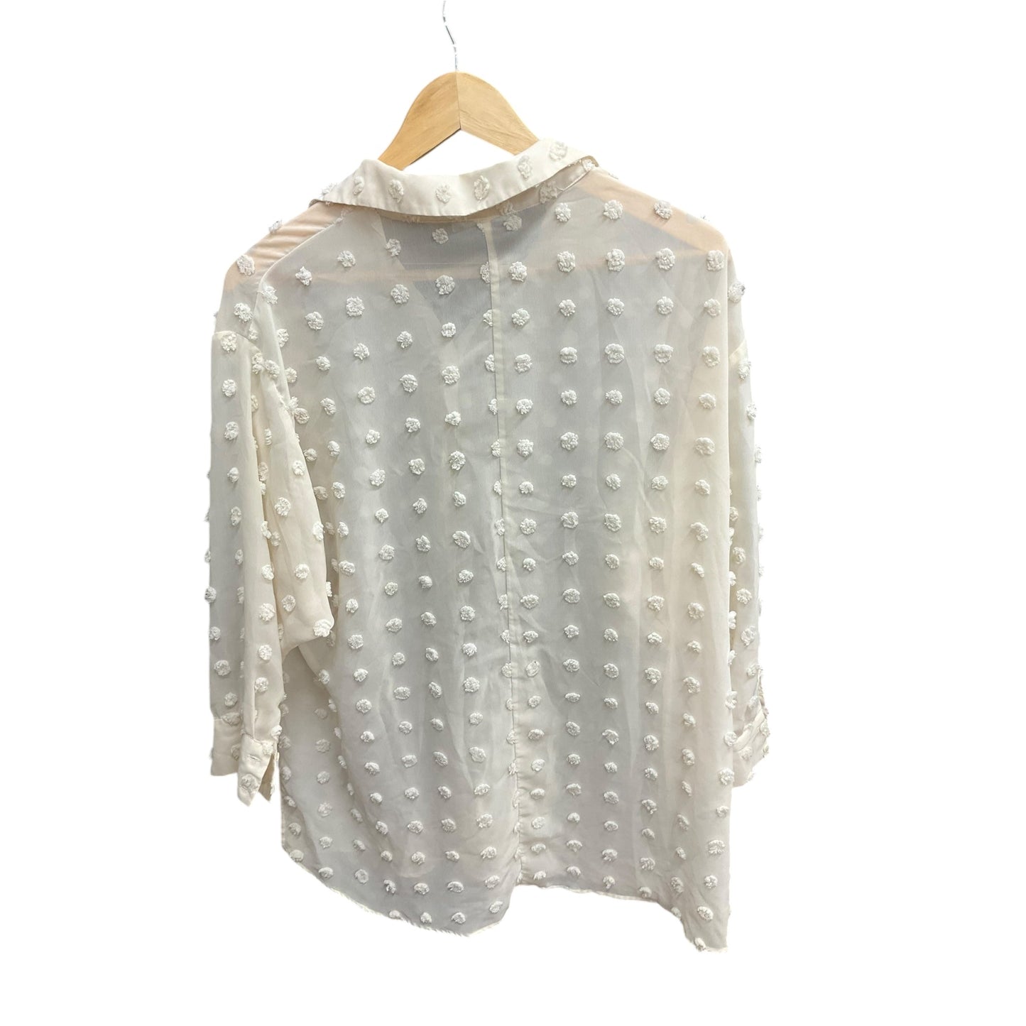 Blouse Long Sleeve By Zara In Cream, Size: S