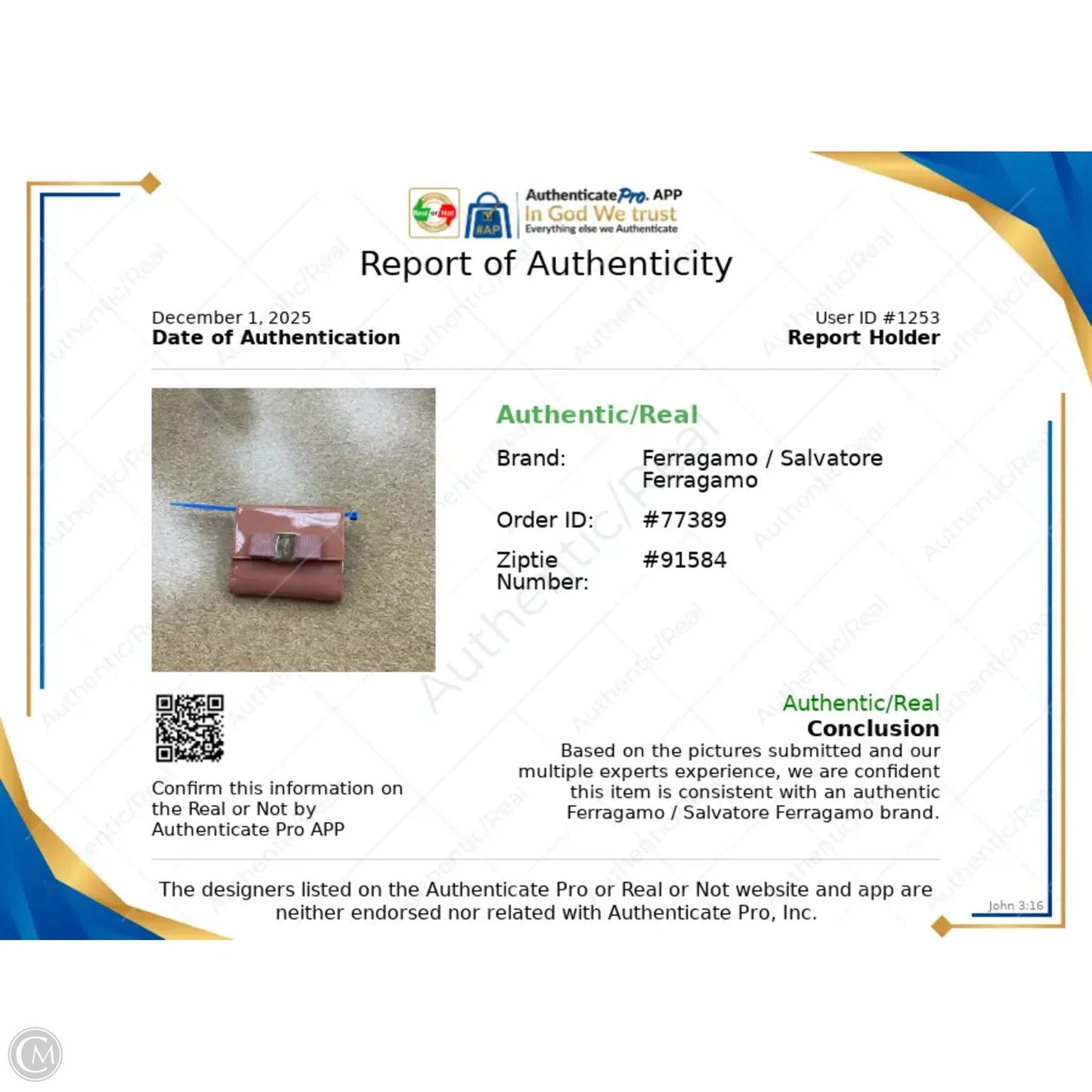 Wallet Luxury Designer By Ferragamo, Size: Small