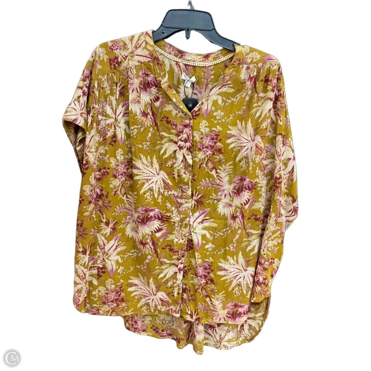 Blouse Short Sleeve By Pilcro In Floral Print, Size: L