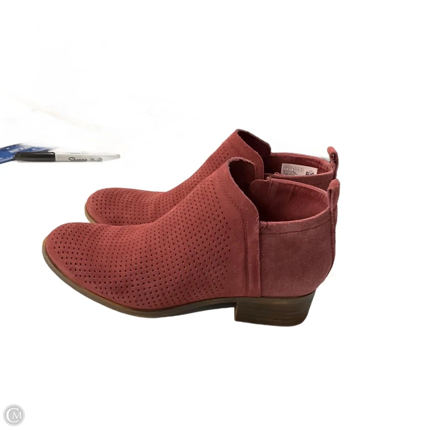 Boots Ankle Flats By Toms In Red, Size: 7