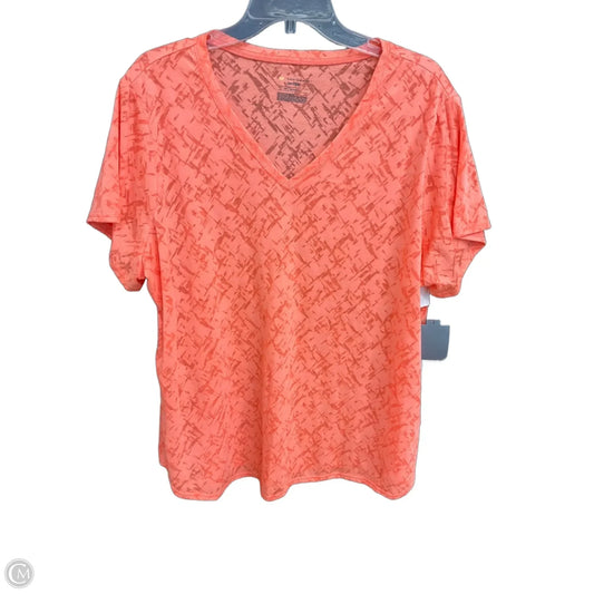 Athletic Top Short Sleeve By Tek Gear In Orange, Size: 2x