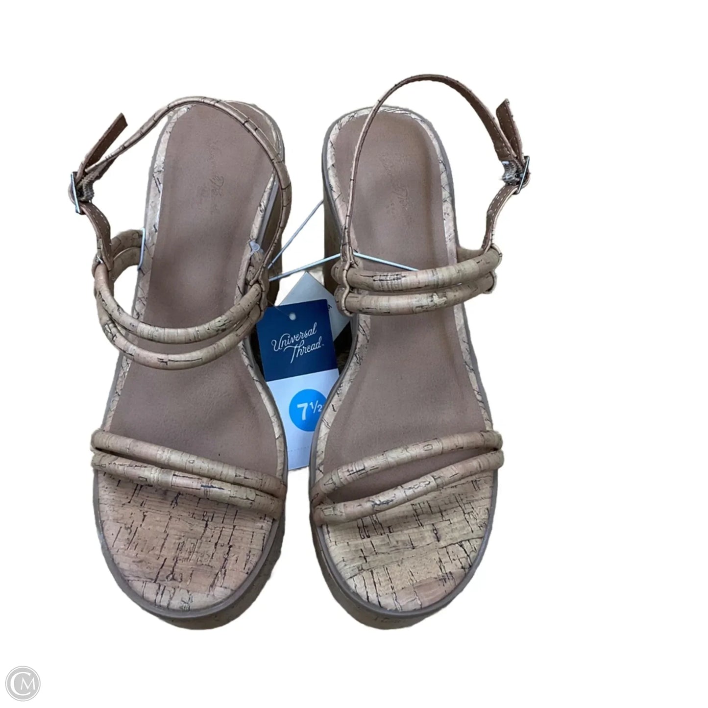 Sandals Heels Block By Universal Thread In Beige, Size: 7.5