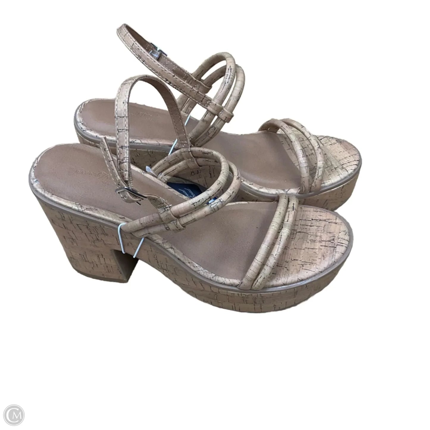 Sandals Heels Block By Universal Thread In Beige, Size: 7.5
