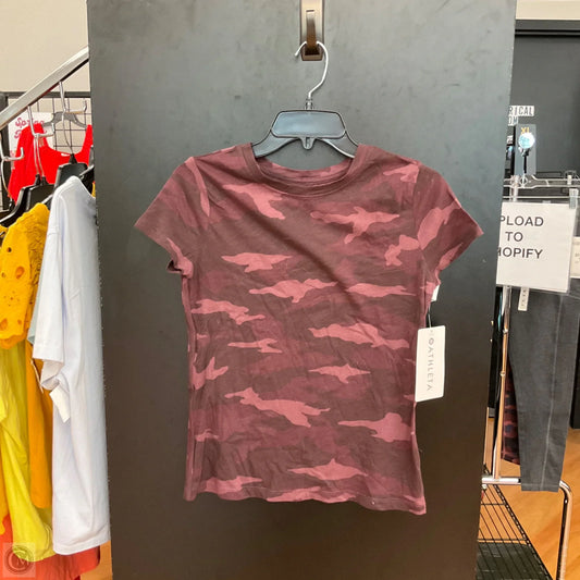Athletic Top Short Sleeve By Athleta In Camouflage Print, Size: Xs