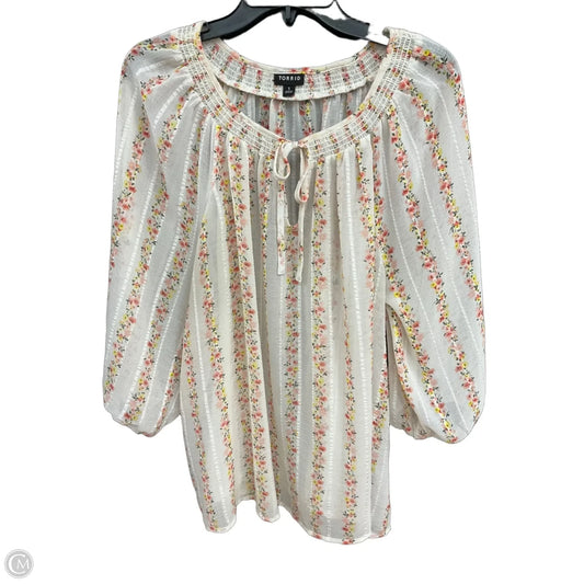 Top 3/4 Sleeve By Torrid In Floral Print, Size: 1x