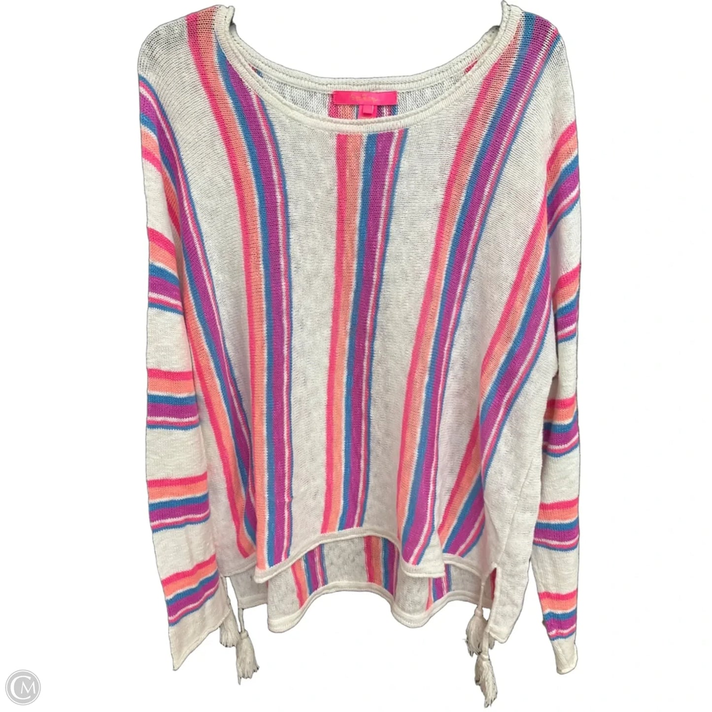 Sweater Cardigan Designer By Lilly Pulitzer In Striped Pattern, Size: Xxl