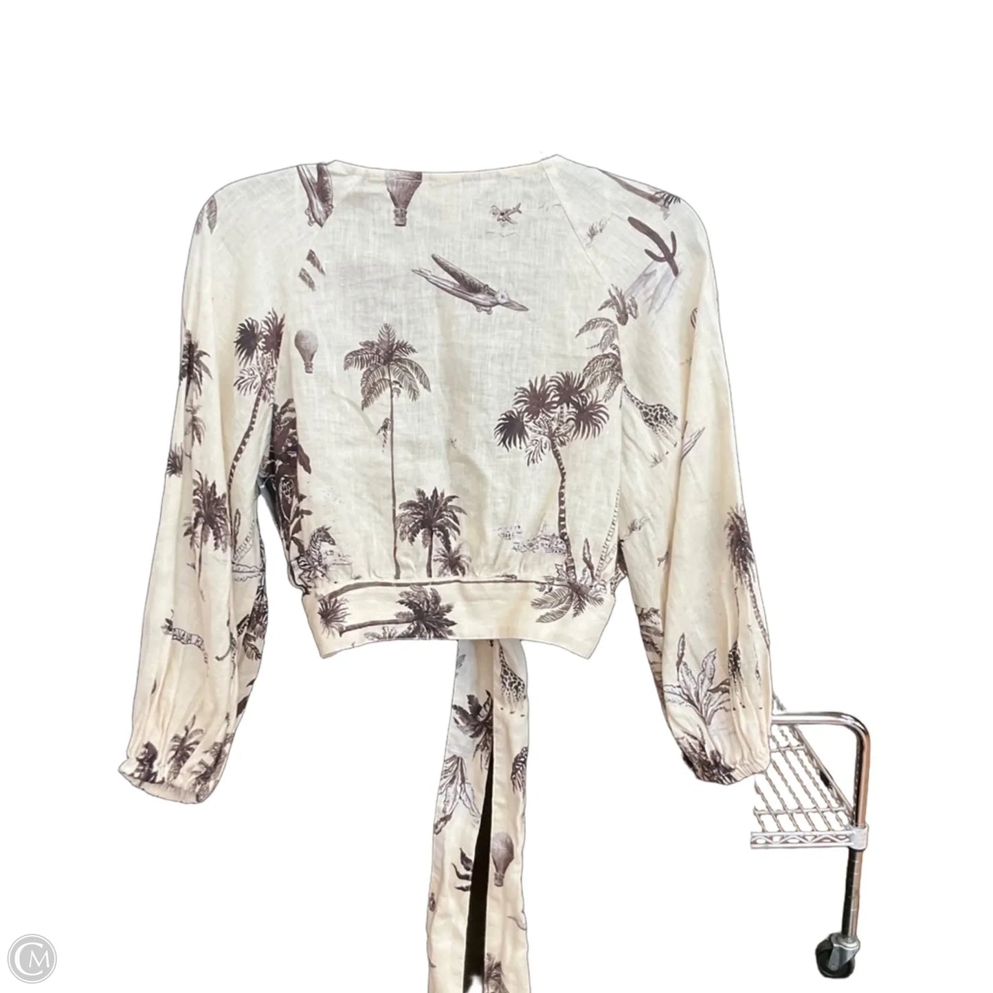 Top Long Sleeve By Banana Republic In Tropical Print, Size: Xs
