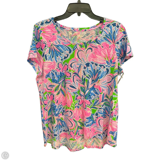 Top Short Sleeve Designer By Lilly Pulitzer In Multi-colored, Size: L