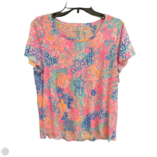 Top Short Sleeve Designer By Lilly Pulitzer In Multi-colored, Size: L