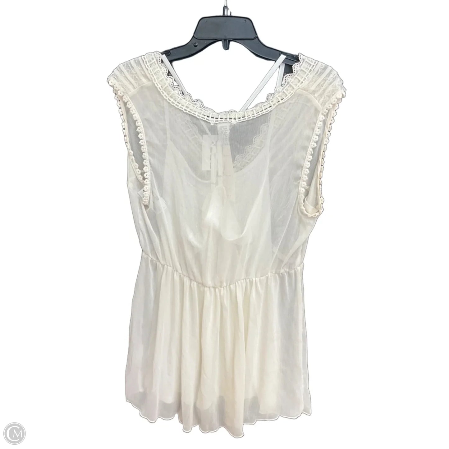 Top Sleeveless By Ultra Pink In White, Size: 1x