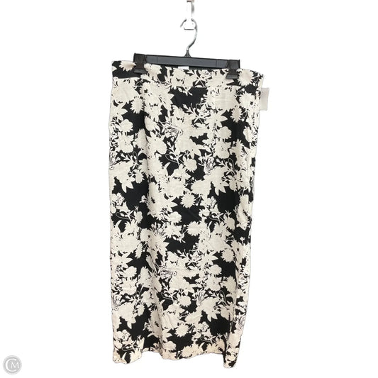 Skirt Midi By Loft In Black & White, Size: Xl